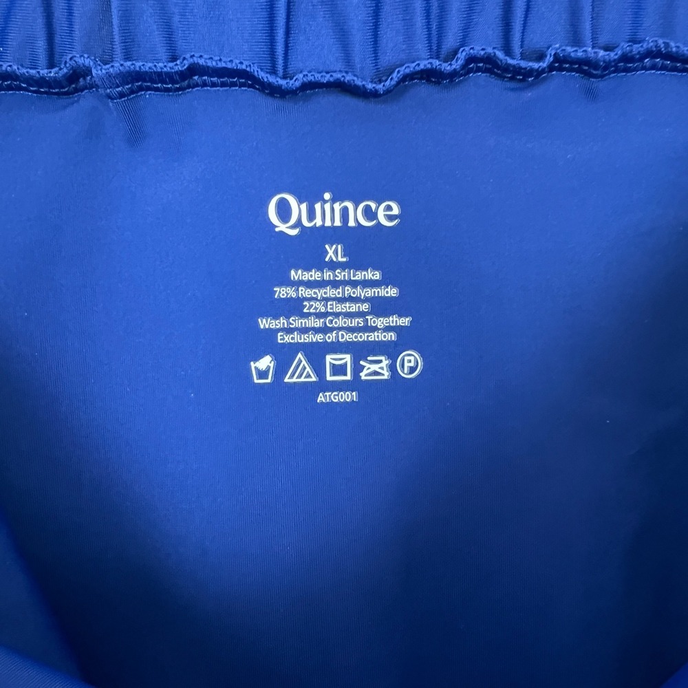 Quince Navy Blue Swim‎ Cover Up Wrap Skirt XL Ruched Side Flounce Hem - Picture 2 of 6